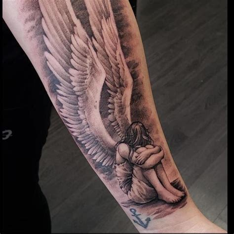 forearm guardian angel tattoos